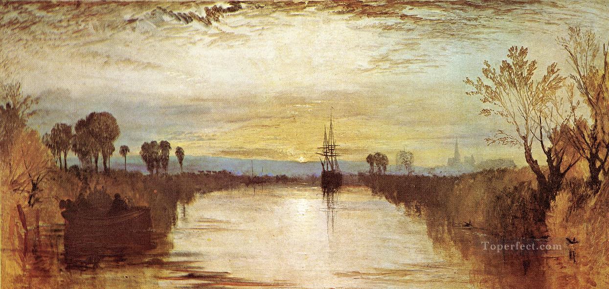 チチェスター運河のロマンチックな風景 ジョセフ・マロード・ウィリアム・ターナー油絵